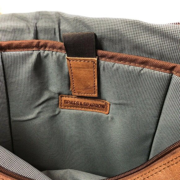 Spikes & Sparrow Business Laptop Bag Premium Leather Sawyer Brandy Cognac - Picture 11 of 12